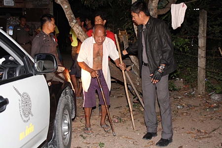 Somsak Sirisuwan was taken to the station, but later released, after it was learned he hit his drunken wife only to protect his grandson.